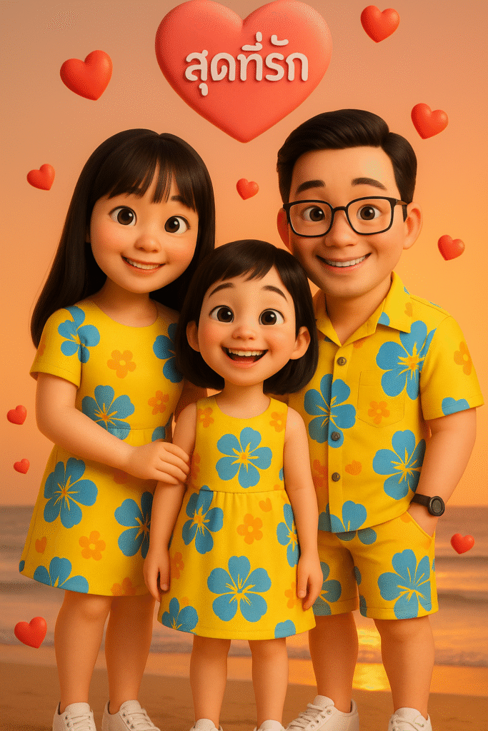 ChatGPT Image 30 เมย 2568 13_20_31 ‣ Catchup.asia เปลี่ยนภาพครอบครัวเป็นการ์ตูน, การ์ตูนอนิเมชั่นสมจริง, เปลี่ยนรูปเป็นการ์ตูนฟรี, วิธีทำภาพการ์ตูน 3D, ทำภาพครอบครัวเป็นการ์ตูนด้วย ChatGPT,